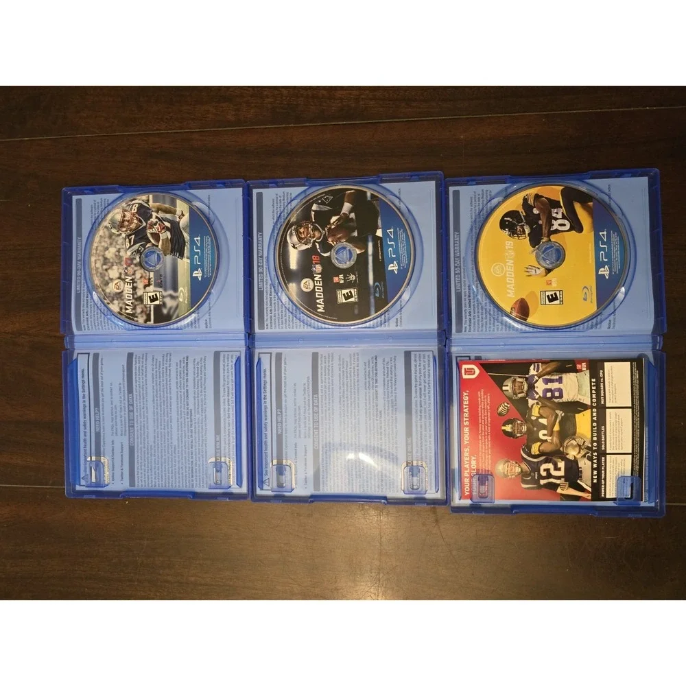 PS4 Playstation Lot of‎ 3 Madden 17 18 19 NFL Football Video Games Rated E